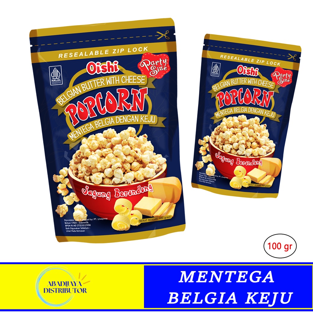 

Oishi Popcorn Belgian Butter With Cheese 100gr Jagung Brondong Rasa Mentega Belgia Keju