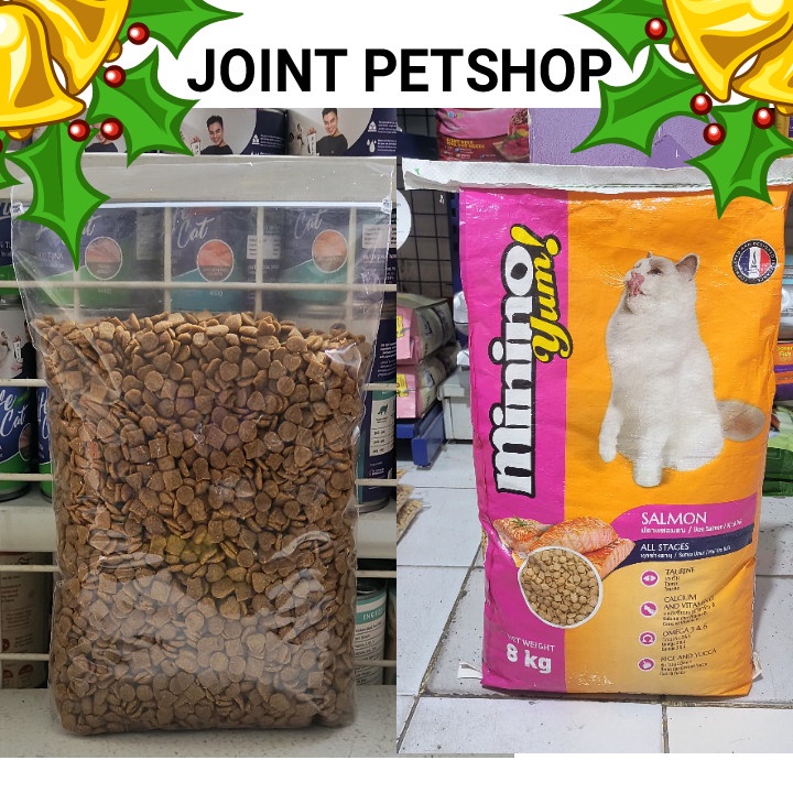 ( 5 PCS ) Makanan Kucing Minino Yums Salmon All Stages Kemasan 1KG