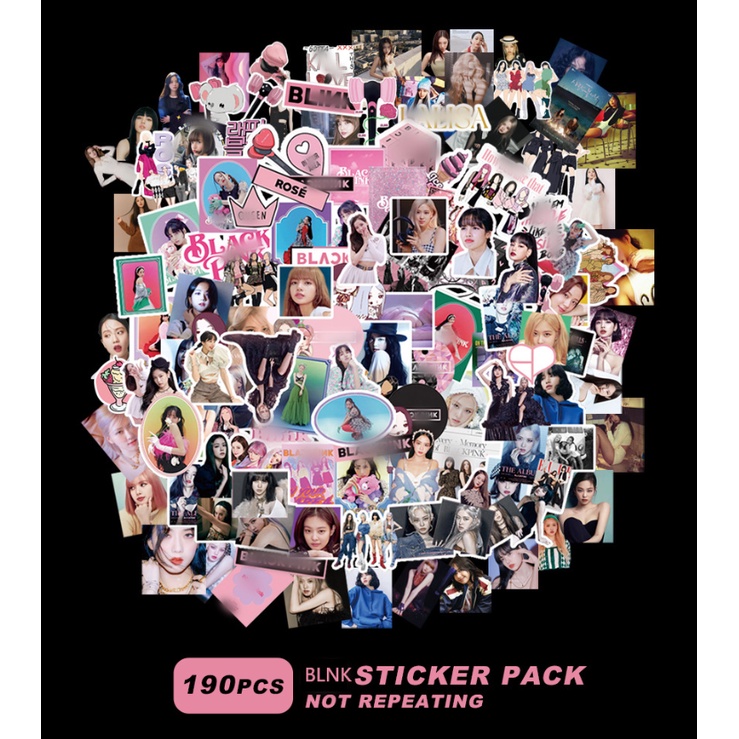black pink Cartoon Hand Book Luggage sticker Jisoo Jennie Rose Lisa Blink BP