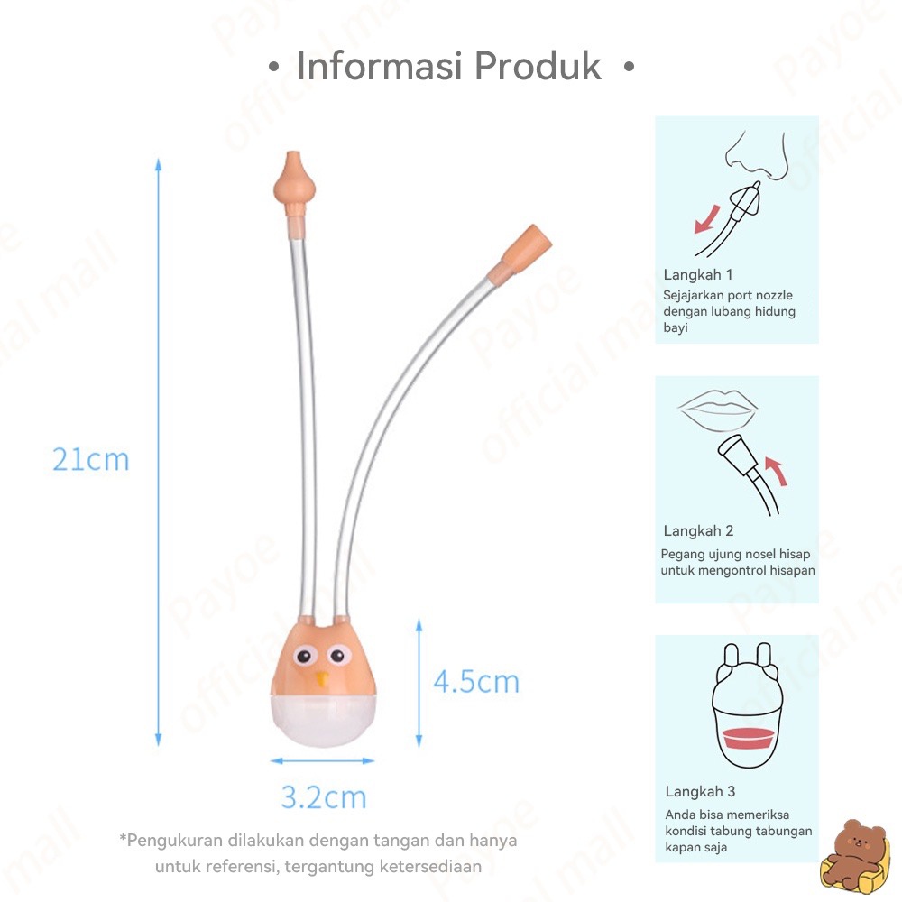 Nasal Aspirator Alat Penyedot Ingus Bayi Karakter Burung Hantu | Selang Silicone Pembersih Hidung | Sedotan Ingus Nasal Motif Owl Baby (BIC)