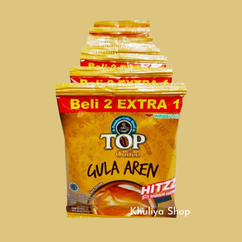 TOP  Coffee Gula Aren 15 PCS/TOP Coffee Gula Aren Renteng/TOP kopi Gula Aren 15 Sachet