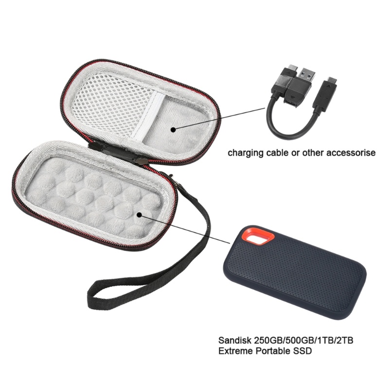Zzz Hard Carry Cases Box Storage Bag Pouch Untuk Aksesoris SanDisk E60 SSD
