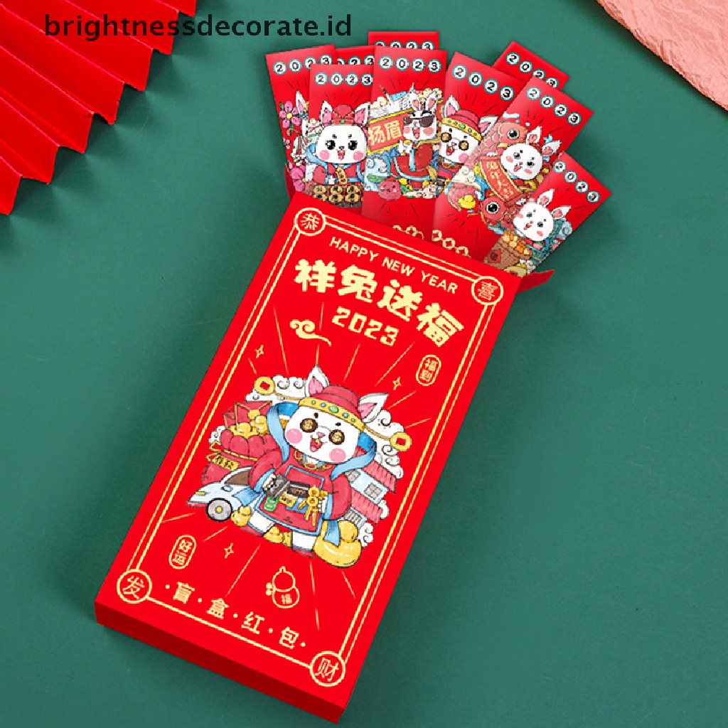 [Birth] 12pcs Imlek Chinese New Year Red Packets Creative Money Bags Amplop Merah2023Musim Semi Festival Disegel Tahun Baru Hong Bao [ID]