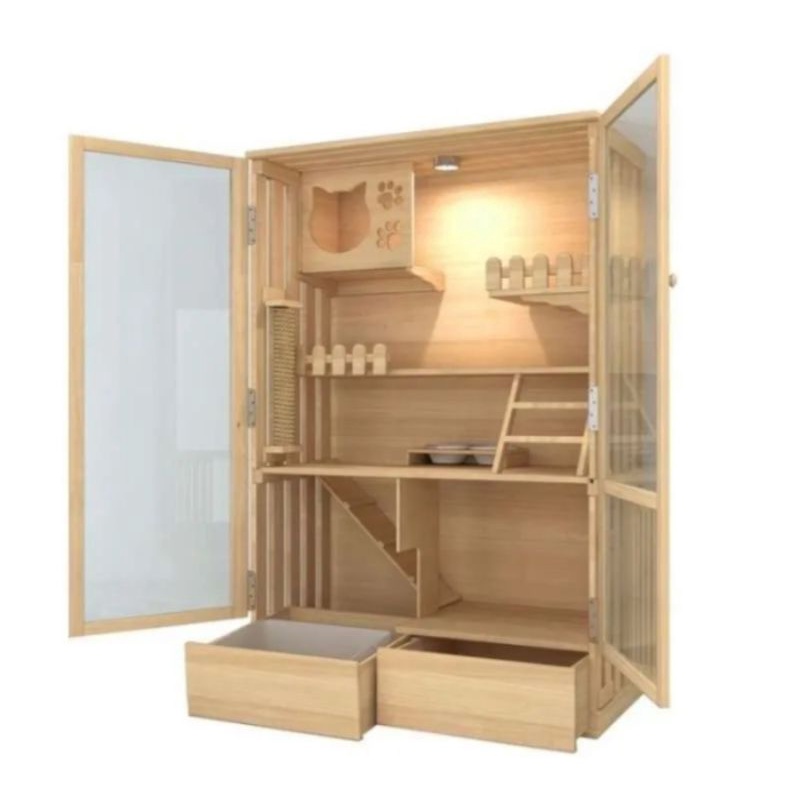 Cat Aquarium / Kandang Kucing Minimalis Modern / Kandang Kucing Kayu