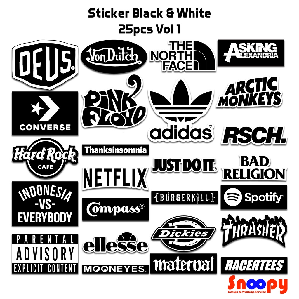 

Stiker Logo Brand Hypebeast Hitam Putih Anti Air Laptop Hp Sticker Aesthetic BNW Black White Notebook
