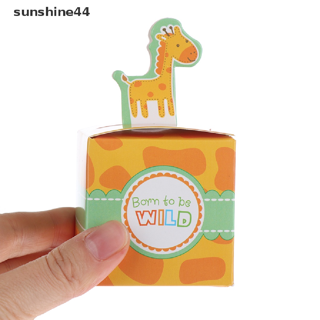 Sunshine 10Pcs Kotak Permen Hewan Lucu Liar Pesta Ulang Tahun Anak Hadiah Packaging Box.