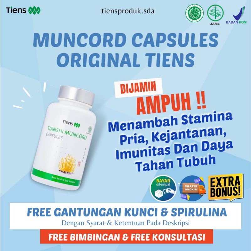 (TERLARIS) MUNCORD CAPSULES 1 BOTOL SUPLEMEN VITAMIN  KEJANTANAN IMUNITAS DAYA TAHAN TUBUH  PRIA DEW
