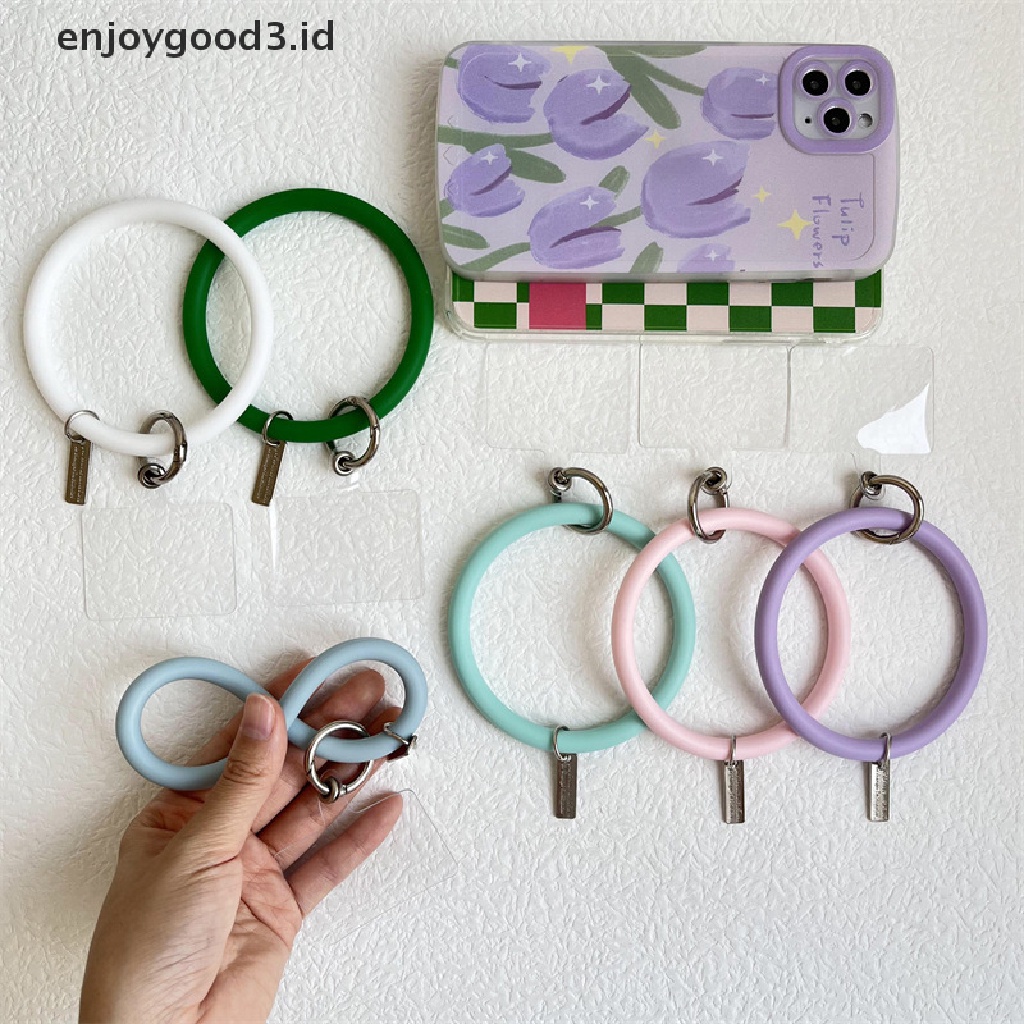 [Rready Stock] Universal Gantung Cincin Depan Ponsel Silikon Lembut Lanyard Tali Anti Hilang Gelang Untuk iPhone (ID)