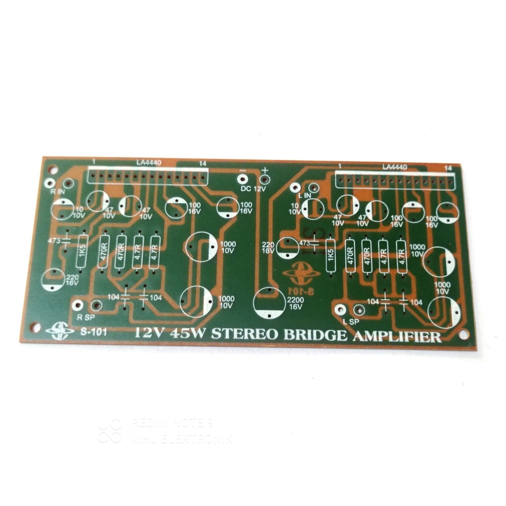 PCB 12V 45W Stereo BTL Power Amplifier SATURN S-101