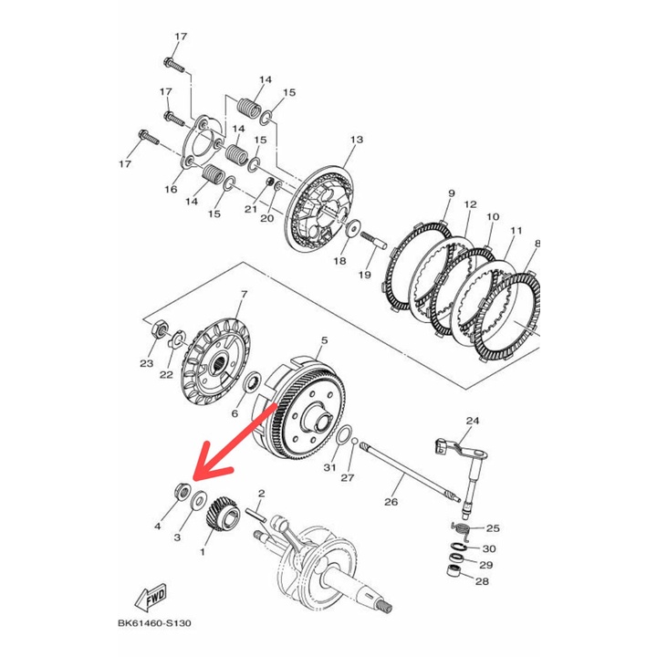 MUR KRUK AS KREK AS GEAR PRIMARY DRIVE R15 VVA V3 ASLI ORI YAMAHA 90179 12808