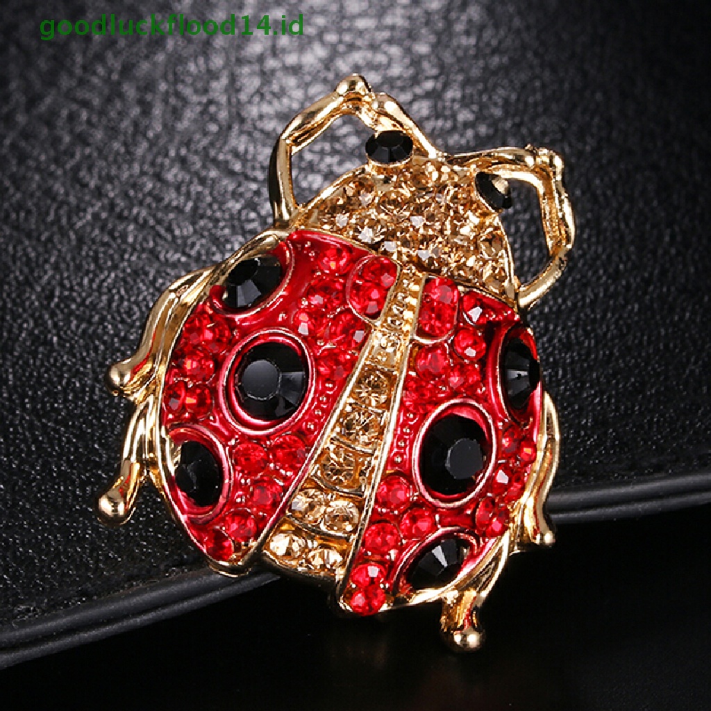 [GOOGFOUR] Enamel Antik Lucu Kristal Berlian Imitasi Serangga Kerah Bros Pin Perhiasan Hadiah [TOP]