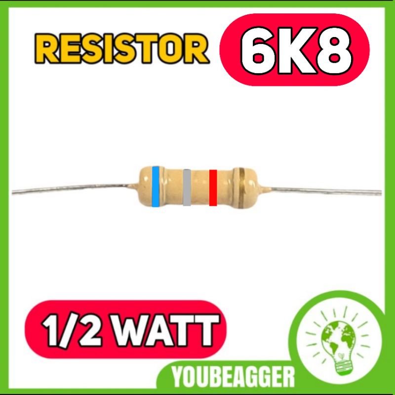 Resistor 6k8 1/2 watt