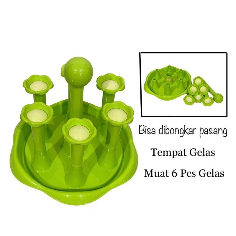 Tempat Gelas Berdiri isi 6 / Tempat Gelas Golden Sunkist isi TG6-1037