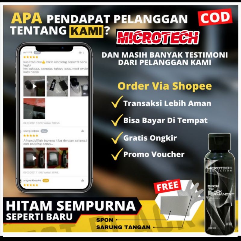 PENGHITAM/BLACK/BODY MOTOR/MOBIL/BODY KASAR PERMANEN/By MICROTECH PROTECTION