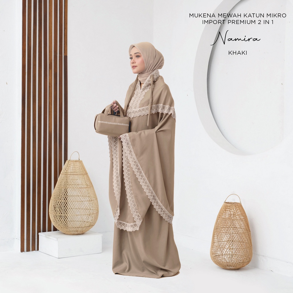 PUSAT MUKENA TASIK - MUKENA DEWASA MEWAH KATUN MIKRO IMPORT PREMIUM 2 IN 1 NAMIRA