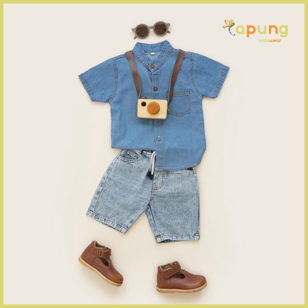 (Capung Kidswear) Kemeja Jeans Anak Ciangi Shaka Usia 1-6 tahun