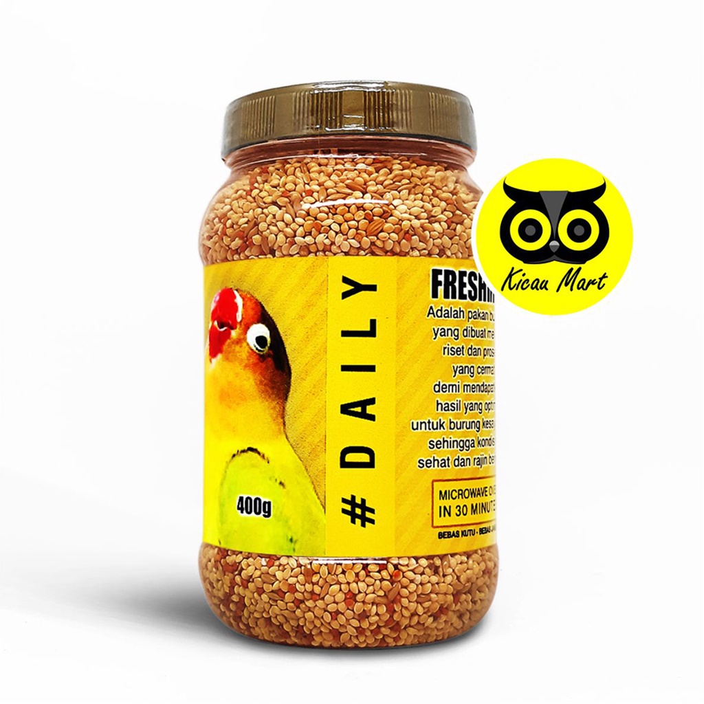 PAKAN MAKANAN HARIAN BURUNG LOVEBIRD SINGER MILET MILLET FRESH MIX FRESHMIX DAILY 400 GRAM FDAILY