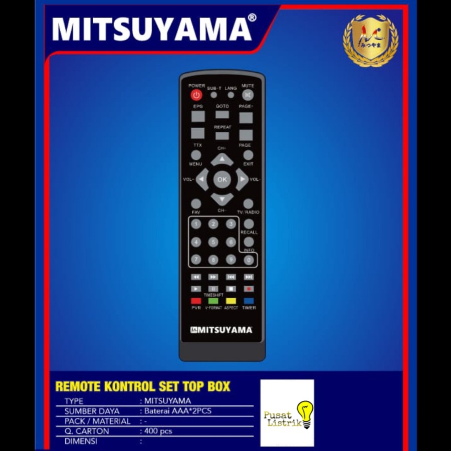 Barangunik2021 -Remote Kontrol Set Top Box DVB T2 Remote TV Universal STB Mitsuyama