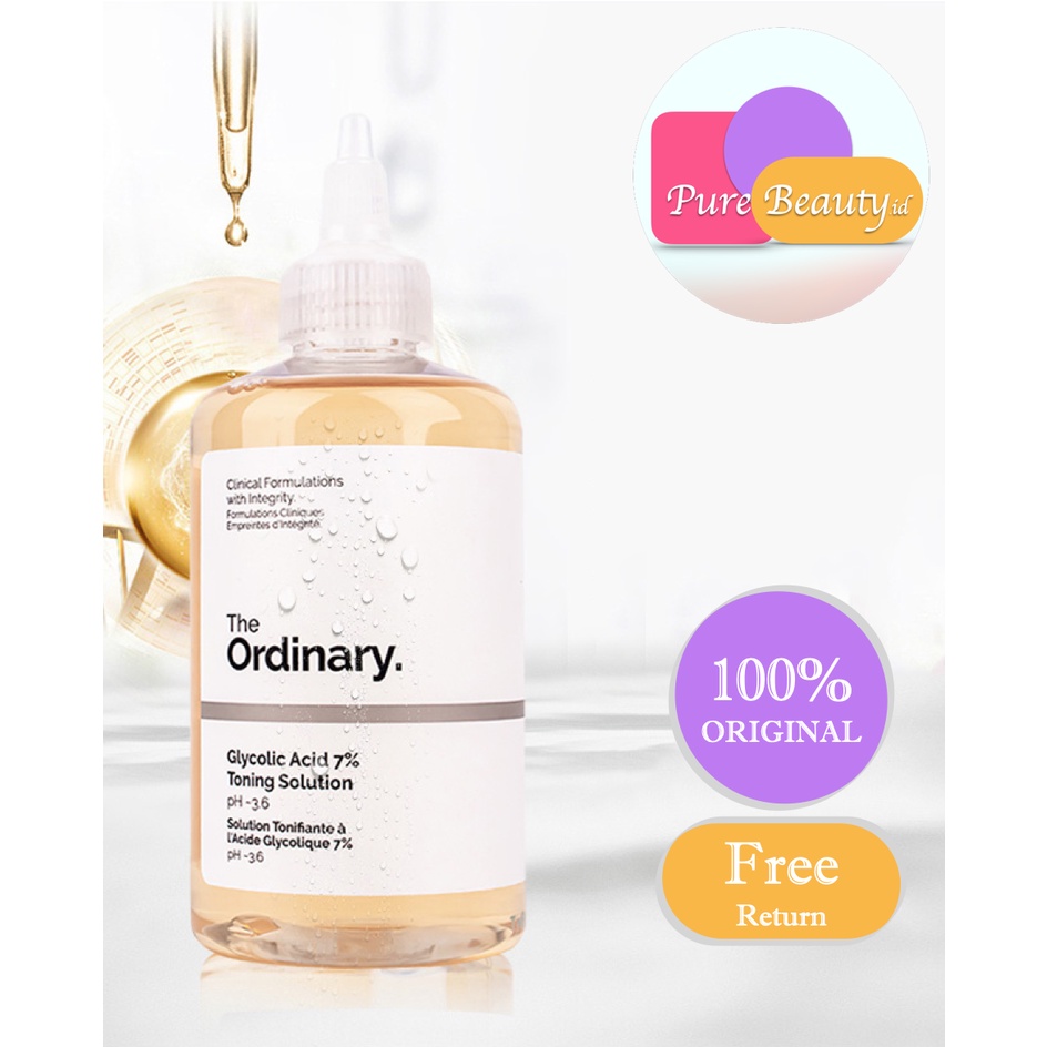 THE ORDINARY Glycolic Acid 7% Exfoliating Toning Solution 240ml 2pcs Cerah Menjaga Keelastisitasan Halus ❤ 100% Original ❤