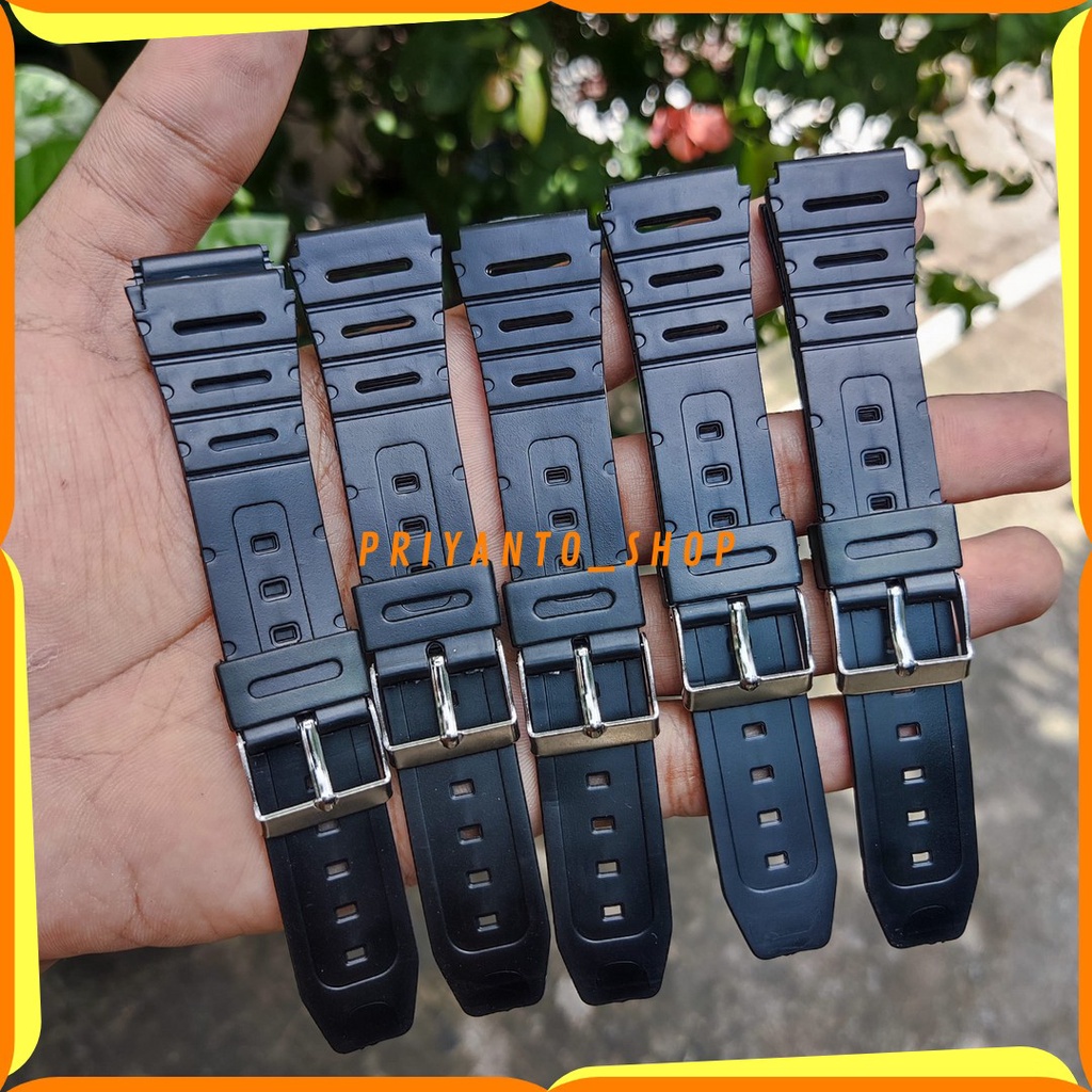 Strap Tali Jam Tangan Karet Ca-53 CA53W CA-53W Buckle Silver