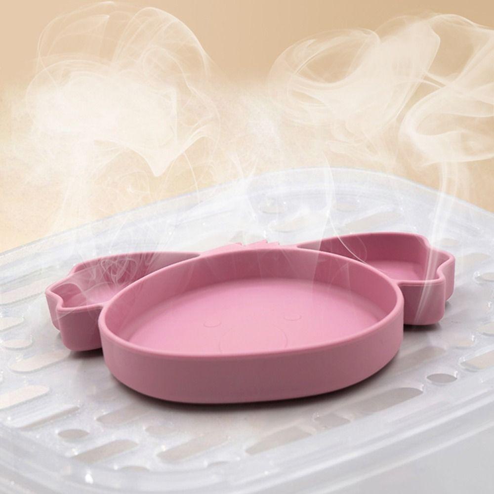 Solighter Silicone Plate Household Storage Tray Balita Tatakan Makan Anak Piring Mangkok