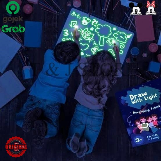 MAGIC LIGHT TABLET PAPAN MAGIC DRAWING BOOK ANAK TJ