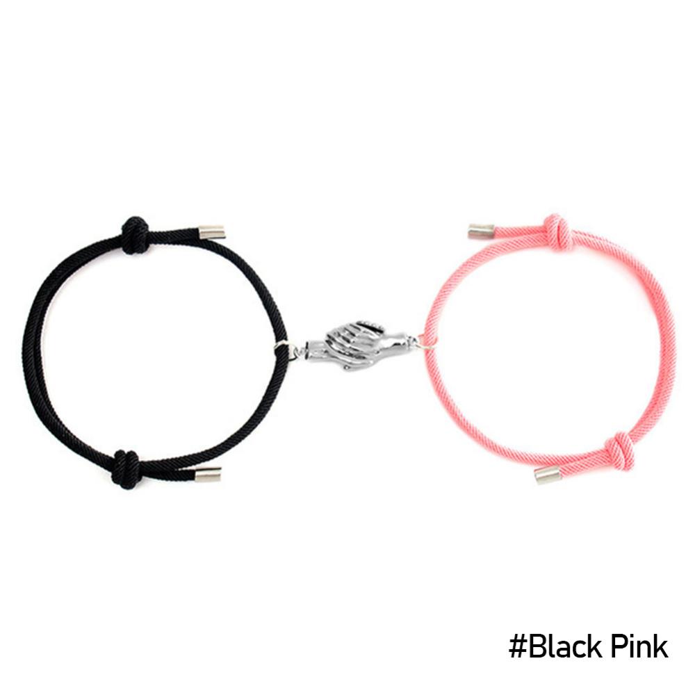 Timekey Fashion Adjustable Palm Magnetic Couple Bracelets Untuk Kekasih Persahabatan Gelang Tali Kepang Handmade Rajutan Wanita Pria Perhiasan H4V7