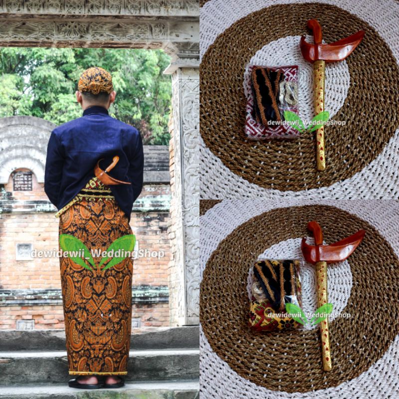Set Ikat Pinggang / Sabuk + Keris || Aksesoris Prewed / Baju Adat Jawa