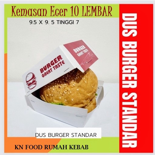 

Box Dus Kotak Burger Standar ECER 10 Lembar uk 9,5x9cm