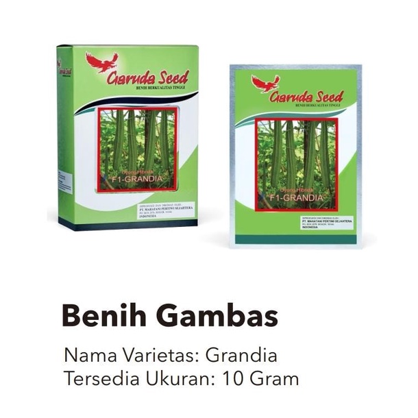 Benih Oyong Hibrida GRANDIA 10gr Unggul - Bibit Gambas Kemasan Ori Pabrik Garuda Seed