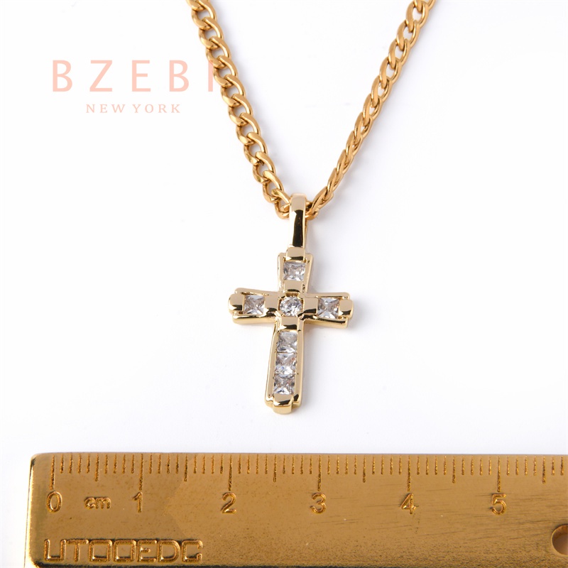 Bzebi Kalung Emas 18k, Kalung Baja Titanium, Kalung Liontin Berlian, Anti Karat, Aksesoris Fashion Wanita, Perhiasan Gaya Korea, Hadiah Ulang Tahun Dengan Kotak Eksklusif 943n