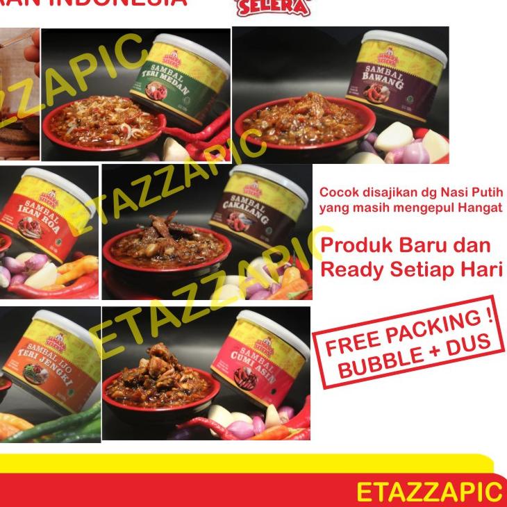 

Limited[TD4]-JAWARA SELERA Sambal Sambel Ikan Roa Cakalang Bawang Baby Cumi Teri Jengki Medan Terasi 135 Gr Pedas
