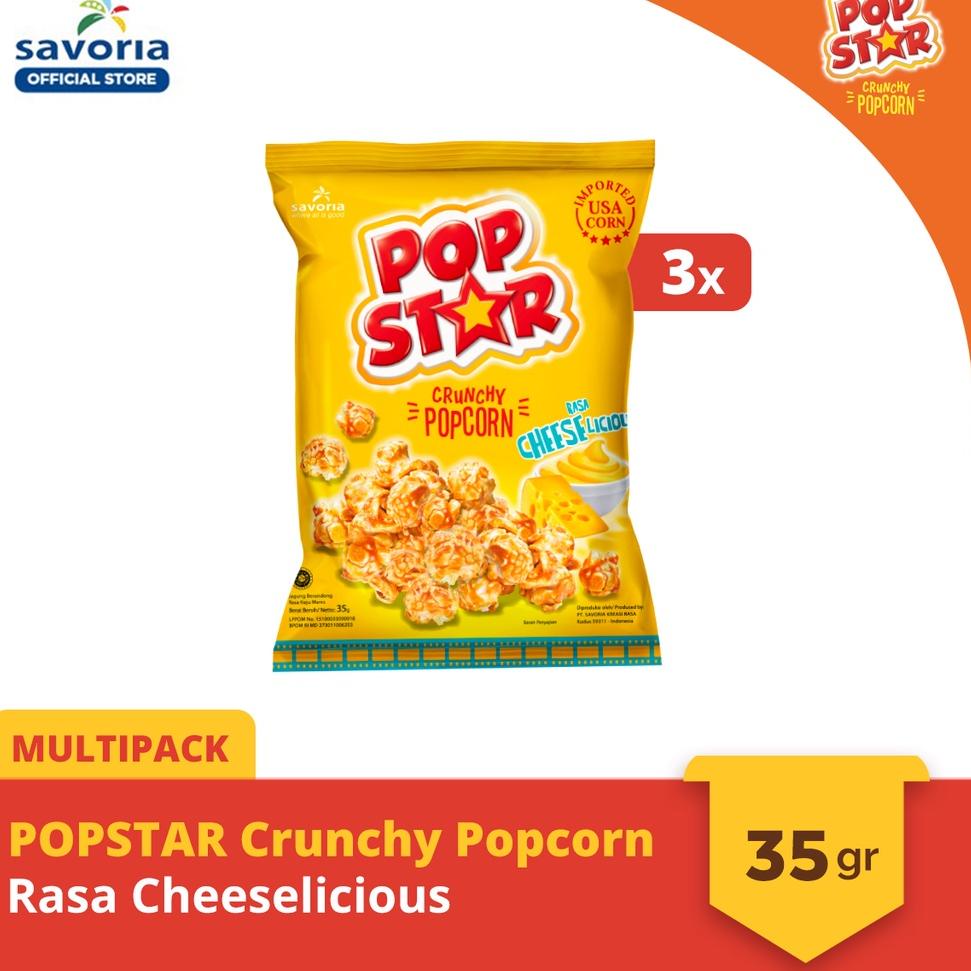 

Pasti Murah ￣ [Multipack] POPSTAR Crunchy Popcorn Cheeseliscious 3x35gr ツ