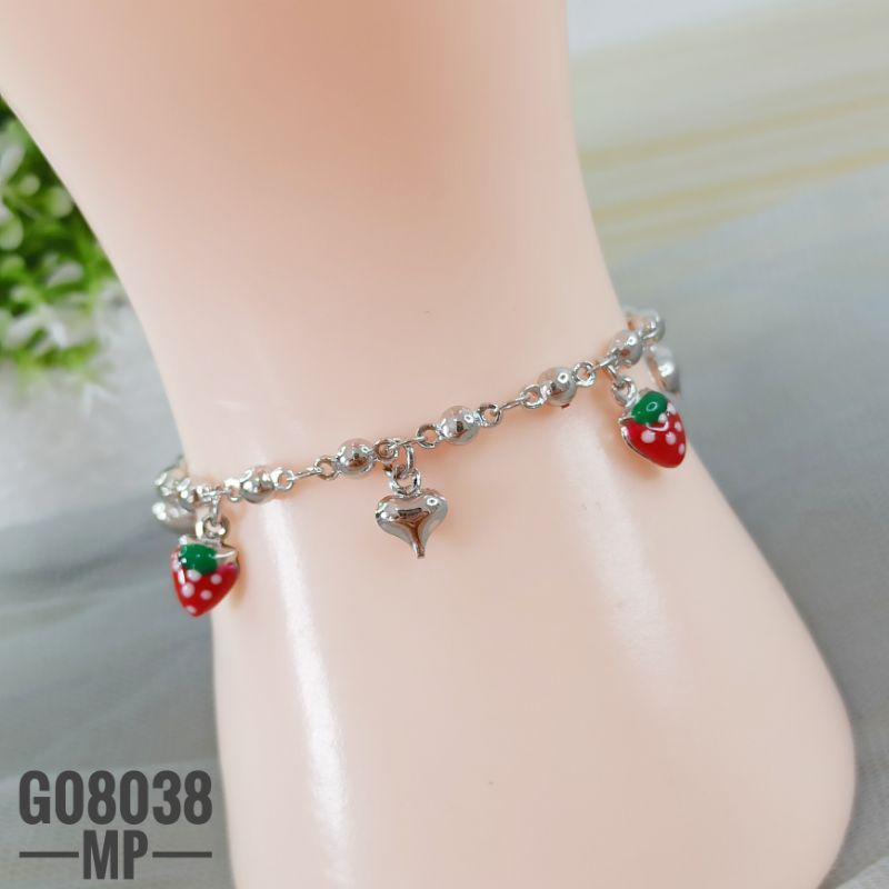 Gelang Tangan / kaki anak Xuping Rantai Silver Strawberry G08038