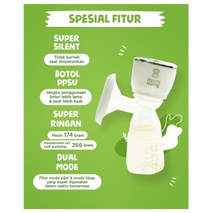 BREAST PUMP POMPA ASI MOM UUNG MOMUUNG ELECTRIC BREAST PUMP SINGLE PUMP MURAH LEMBUT SILENT MOMUUNGID