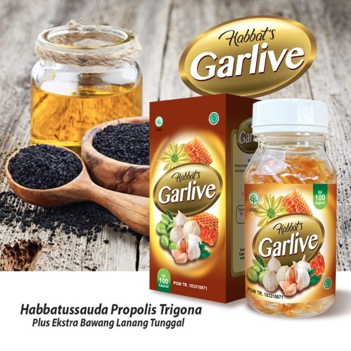 Herbal Habbat's Garlive 100 Kapsul Habat Obat Mengatasi Kolesterol Hipertensi Asam Urat BPOM