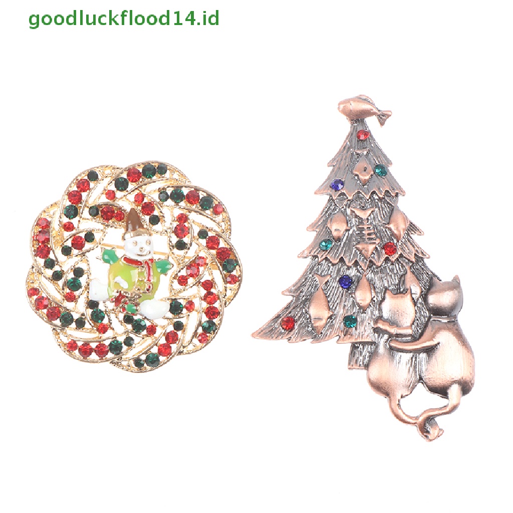 [GOOGFOUR] 1pc Pohon Natal Kucing Bros Wanita Dan Gadis Perhiasan Hadiah Brooch Pin Gift [TOP]