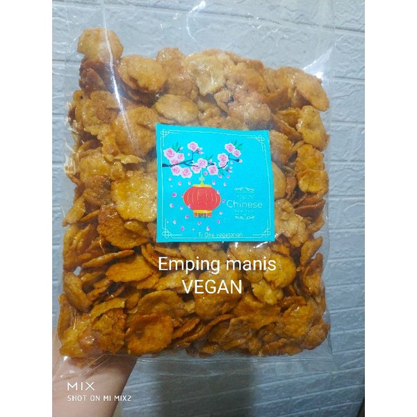 

Emping manis empuk vegetarian/VEGAN(500gr)