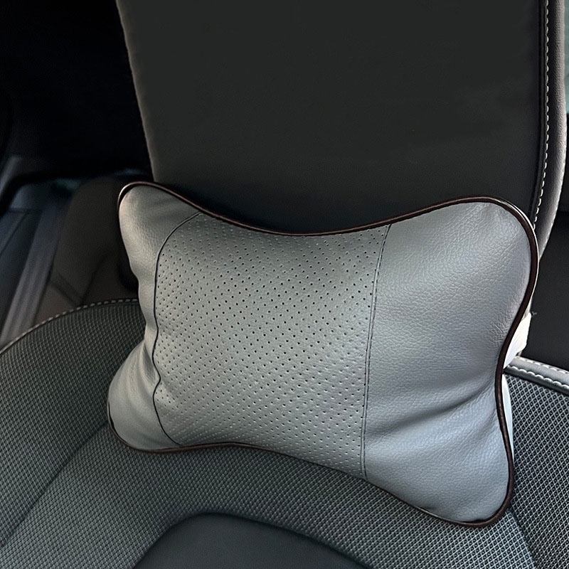 Bantal Leher Mobil Empuk Super Nyaman Kulit Sintetis Head Rest Car Neck Pillow