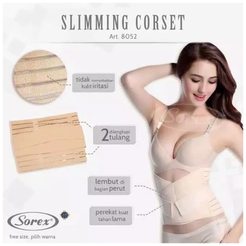 Sorex Slimming Corset Stagen 8052 Korset Penyangga Perut Ibu Pasca Melahirkan Corset Sorex WHS