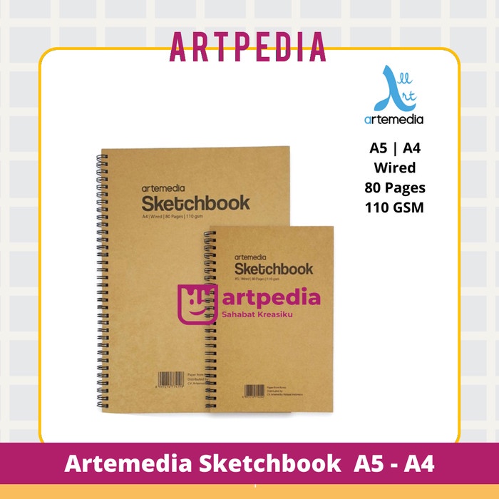 

Buku Gambar Artemedia Wired Sketch Book Spiral A5 110Gsm - Buku Sketsa