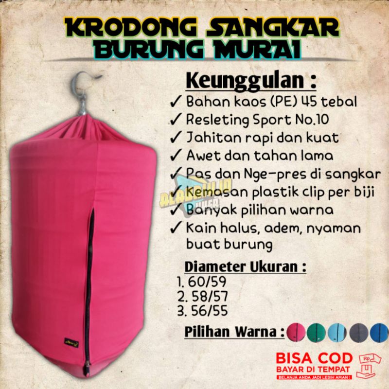 Krodong Sangkar Murai Aves Tebal | Krodong Selimut Sangkar Aves 1 2 3