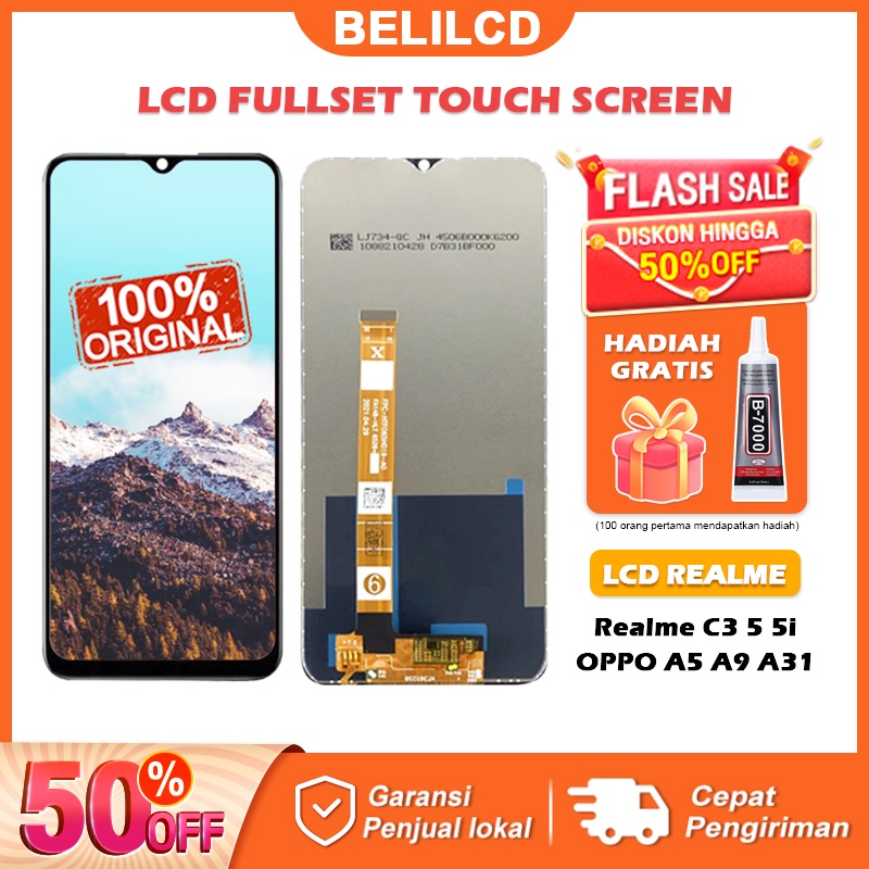 [ORIGINAL] LCD REALME C3 5 5i / OPPO A5 A9 2020 A31 Fullset Touchscreen ORI Touch Screen Bagian Digitizer Layar Sentuh Versi Tinggi