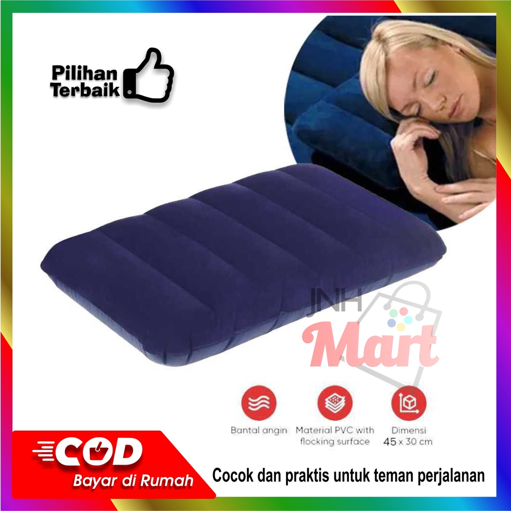 Bantal Camping Tiup Portable Travel Pillow Blue