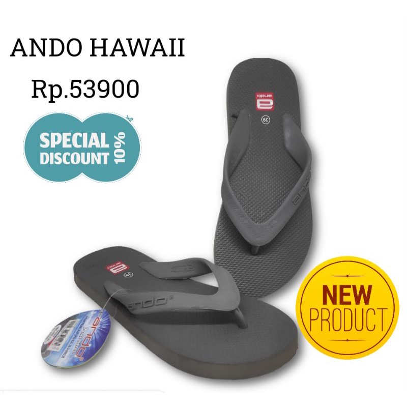 SANDAL FLIP FLOPS ANDO HAWAII 38-44 Rp. 53900 produk original