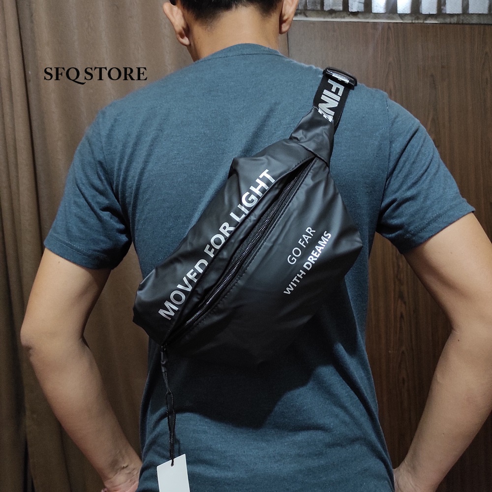 Tas Selempang Pria Modern/ Sling Bag Impor Premium/ Waistbag Cowok Terbaru Model Kekinian