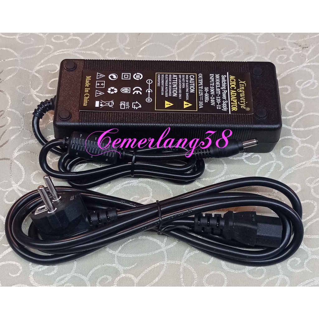 Adaptor 12V 10A  Switching Adapter 12 V 10 A + Kabel Power Suply PSU