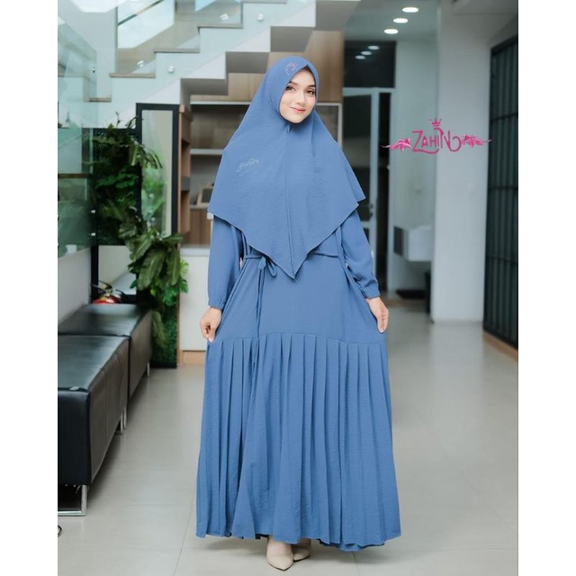 ZAHIN ORI//AMEENA DRESS SYAR'I ORI ZAHIN//DRESS WANITA//GAMIS MUSLIMAH SET KHIMAR