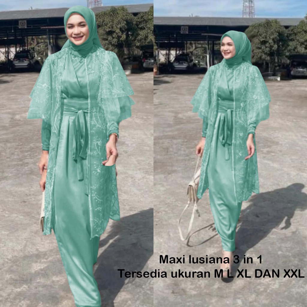 MAXI LUSIANA 3 IN 1 DRESS PARTY TILE MUTIARA GAMIS TERLARIS TERBARU GOOD QUALITY