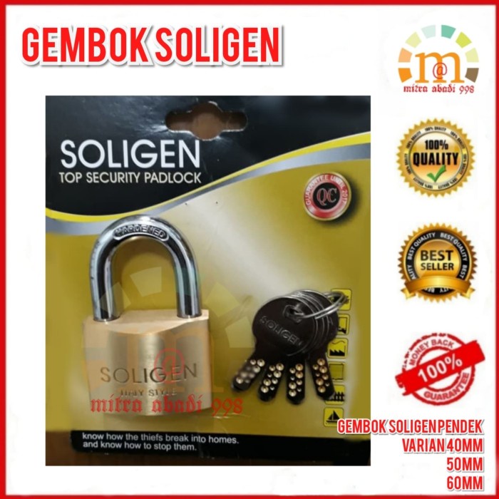 Gembok Gembok Soligen Pendek - Gembok Pagar - Varian 40Mm, 50Mm,60Mm